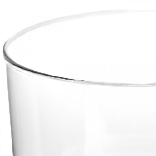 Floristik24 Glasvase mit Fuß ROY Windlicht Glas Deko Ø16cm H20cm