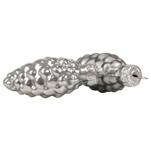 Artikel Weihnachtszapfen Glaszapfen Glas Deko Silber H6,5cm 10 St