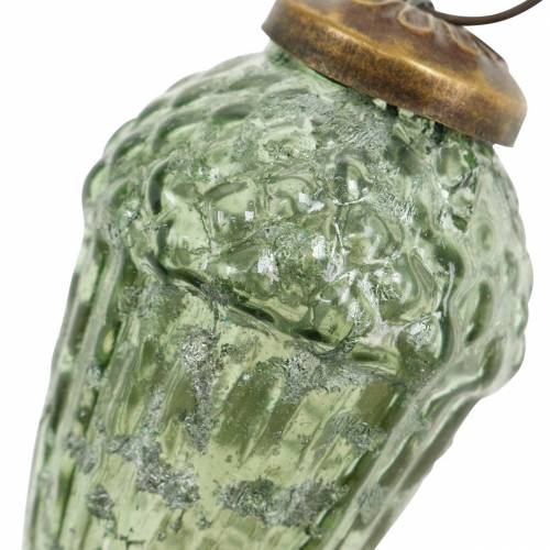 Floristik24 Baumschmuck Herbstfrüchte Transparent, Grün Echtglas 6,5cm 3St