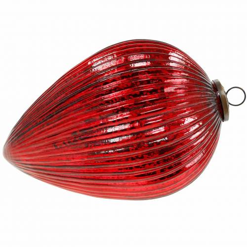 Floristik24 Weihnachtsdeko zum Hängen Glaszapfen Rot Gigant 27cm