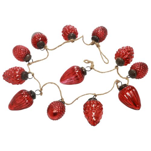 Glaszapfen Girlande Christbaumschmuck Hängedeko Rot 120cm