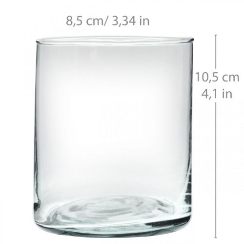 Floristik24 Glasvase rund, Glaszylinder Klar Ø9cm H10,5cm