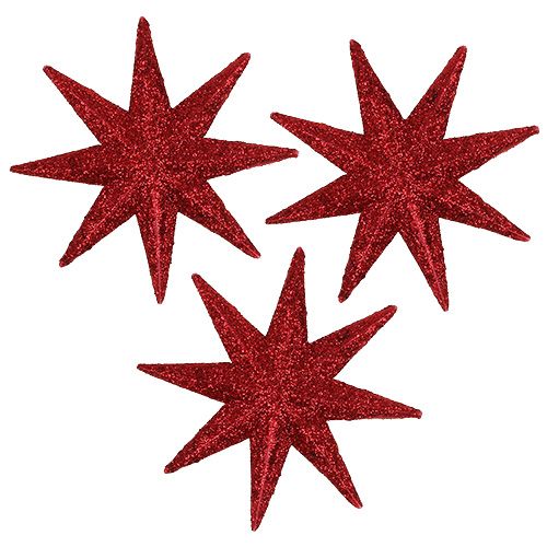 Floristik24 Glitterstern Rot Ø5cm 20St