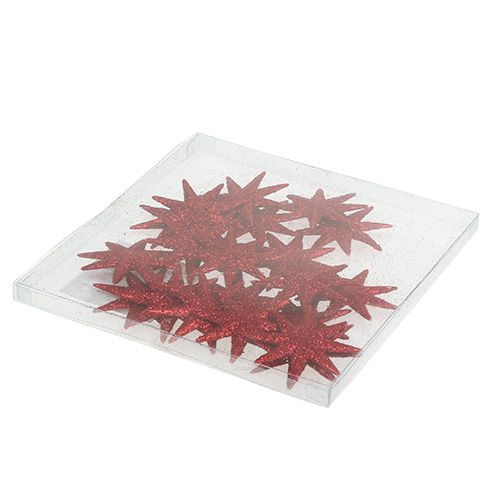 Floristik24 Glitterstern Rot Ø5cm 20 St