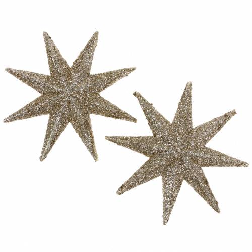 Dekostern Glitter Champagner 10cm 12St