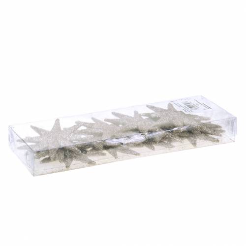 Artikel Dekostern Glitter Champagner 10cm 12St
