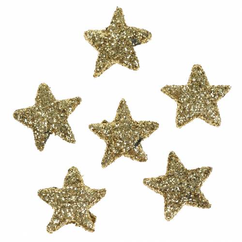 Floristik24 Sterne Glitzer Gold 1,5cm 144St