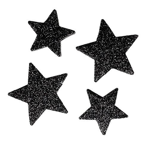 Glittersterne Schwarz 4-5cm 40St | Floristik24.at