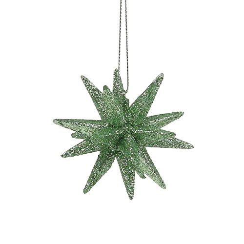 Floristik24 Glitzersterne mintgrün 7,5cm 8St