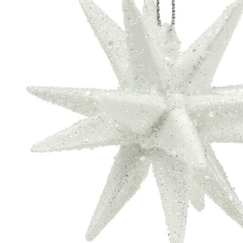 Floristik24 Glitzersterne weiß 7,5cm 8St