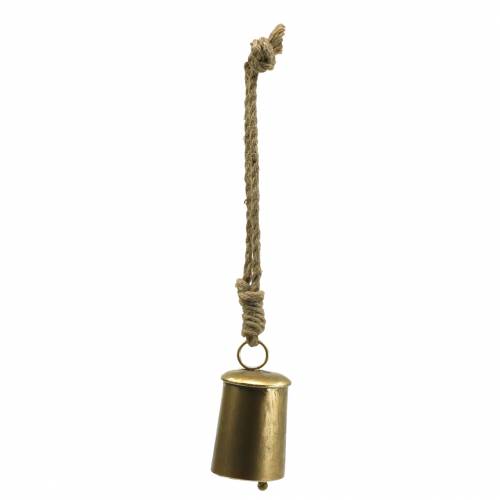 Floristik24 Kuhglocke zum Hängen Messingfarben Metall Ø7cm H12,5cm