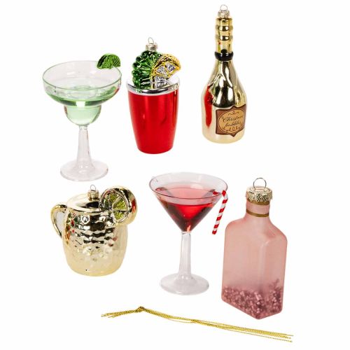 Cocktail Christbaumschmuck aus Kunststoff, 6 Anhänger bis 14 cm bestellen | Floristik24.at
