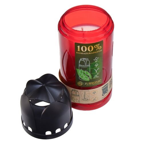 Artikel Grabkerze Rot Kompostierbare Kerze zum Gedenken H20cm