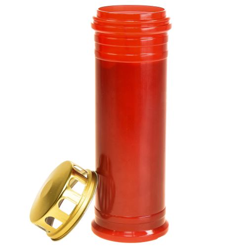 Floristik24 Grabkerze Rot Kunststoff 5 Tage Ø7,5cm H23cm