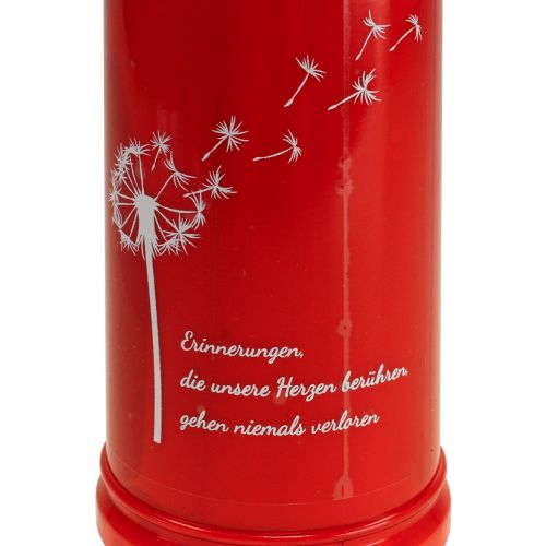 Artikel Grabkerze mit Spruch Mit Motiv Rot Ø7,5cm H21cm 110h