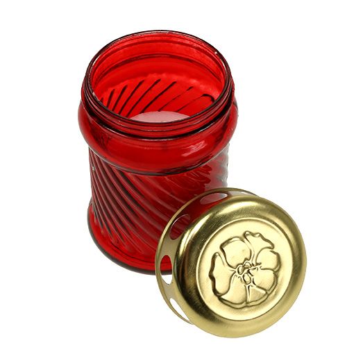 Artikel Grabkerzen aus Glas Rot Ø6cm H11cm 12 St