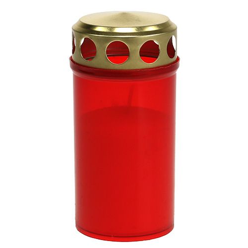 Artikel Grabkerze zylindrisch Rot Ø6cm H12cm 12 Stück