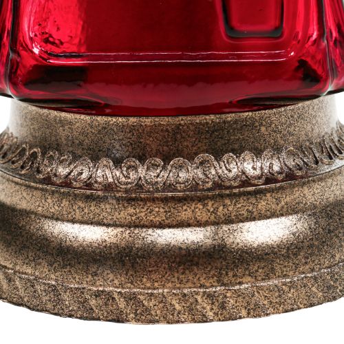 Floristik24 Grablicht Glas Gravur Engel Grablaterne Rot Ø11cm H28,5cm