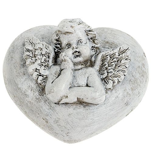 Floristik24 Grabschmuck Herzen mit Engel 9cm 3 St