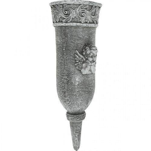 Floristik24 Grabschmuck Trauerfloristik Grabvase mit Engel L29,5cm