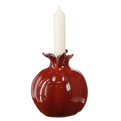 Floristik24 Granatapfel Keramik Kerzenhalter für Stabkerzen H15cm 2St