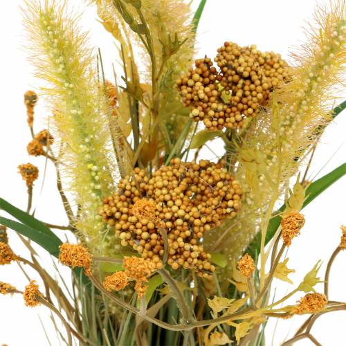 Floristik24 Grasbund, Dekogras mit Schafgarbe, Herbstdeko Gelb, Grün H27cm