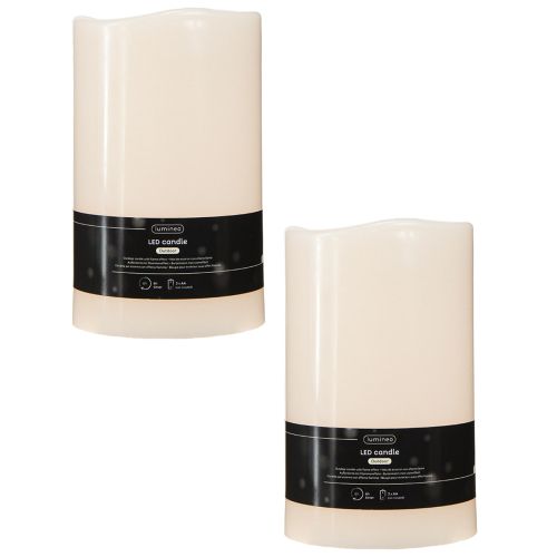 Artikel Große LED Kerze mit Timer Für außen Warmweiß Ø12,5cm H20cm 2St