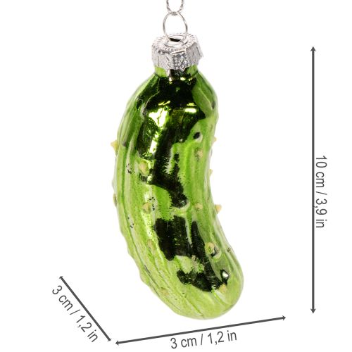 Glas-Weihnachtsgurke Christbaumanhänger 7 cm Grün 4er Set | Floristik24.at