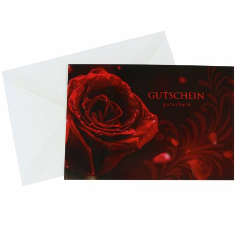 Floristik24 Gutschein Rose mit Umschlag 5St