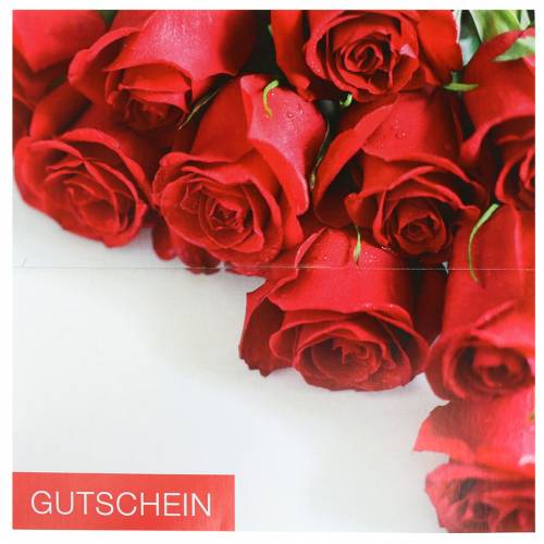 Floristik24 Gutscheinkarte rote Rosen + Umschlag 1St