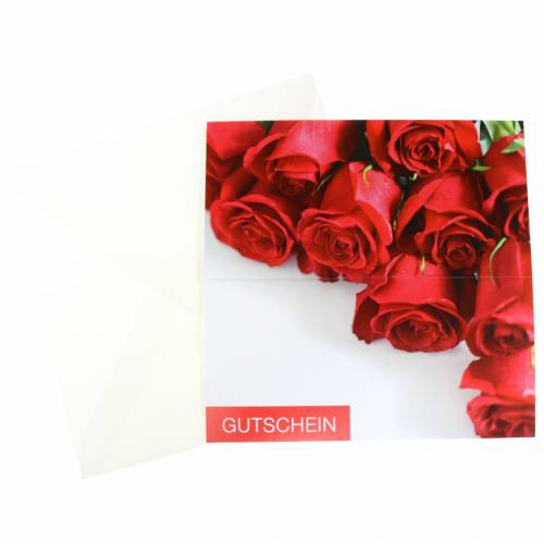Artikel Gutscheinkarte rote Rosen + Umschlag 1 St