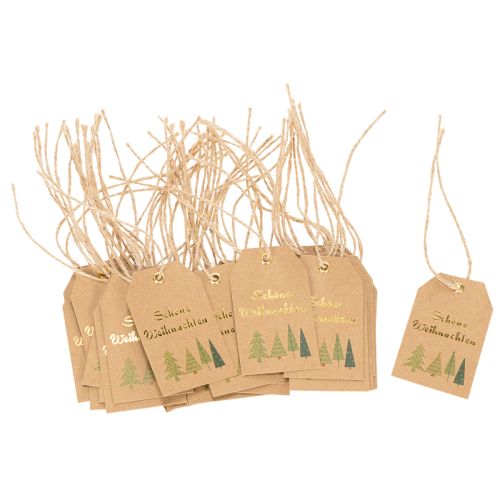 Geschenkanhänger Weihnachten aus Papier Naturbraun 8cm 36 Stück | Floristik24.at