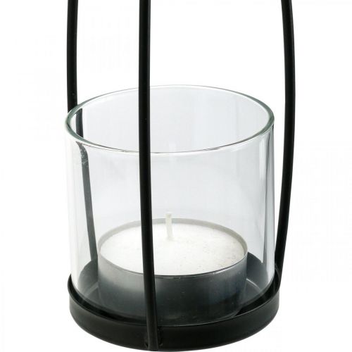 Artikel Windlicht zum Aufhängen Hängedeko Balkon Schwarz Ø8cm H40cm