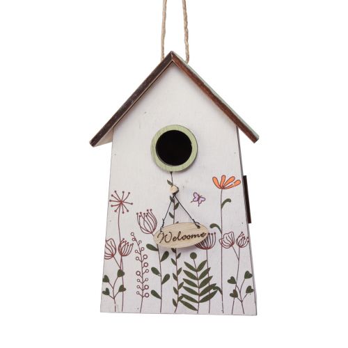 Floristik24 Hängedeko Frühling Deko Vogelhaus Deko Nistkasten Grün Weiß 19cm