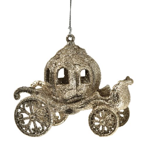 Floristik24 Hängedeko Weihnachten Kutsche mit Glitter 11x5x8,5cm