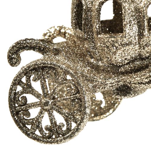 Floristik24 Hängedeko Weihnachten Kutsche mit Glitter 11x5x8,5cm