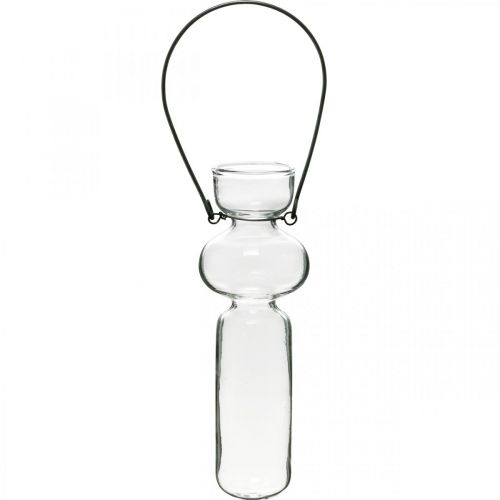Artikel Mini Glasvasen zum Aufhängen Glasdeko mit Drahtbügel H14cm 4St
