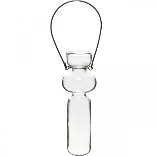 Floristik24 Mini Glasvasen zum Aufhängen Glasdeko mit Drahtbügel H14cm 4St