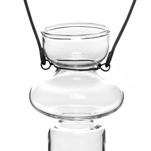 Artikel Mini Glasvasen Hängende Vase Metallbügel Glasdeko H10,5cm 4St