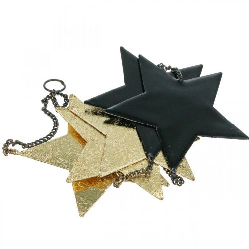 Artikel Weihnachtsdeko Stern Anhänger Gold Schwarz 5 Sterne 78cm