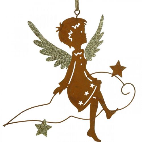 Floristik24 Dekohänger Weihnachten Engel Deko Metall Rost 15cm 6 St
