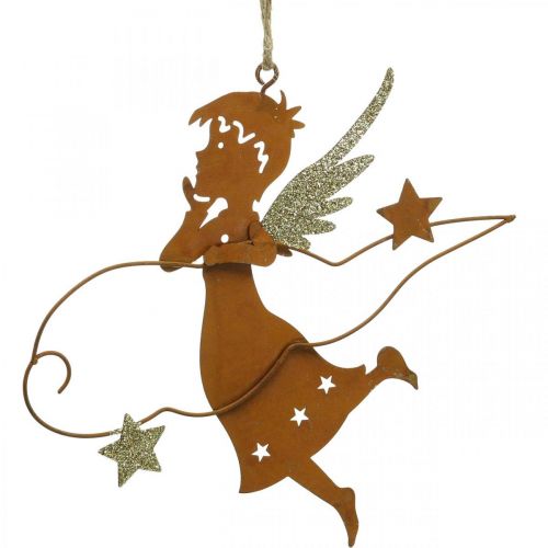 Floristik24 Dekohänger Weihnachten Engel Deko Metall Rost 15cm 6 St