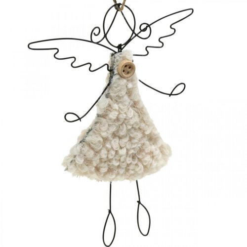 Floristik24 Engel Anhänger Weihnachtsengel Schwarz, Creme 13,5cm 4St
