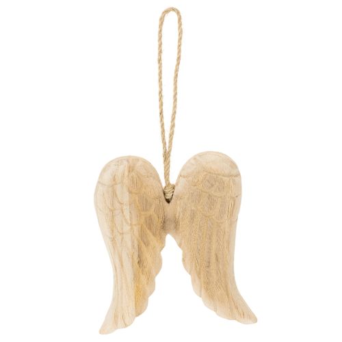 Holzanhänger Engelsflügel 12cm natur mit Kordel | Floristik24.at