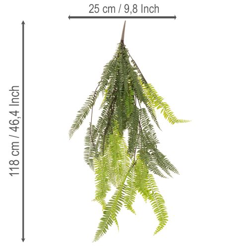 Farn künstlich, grüner Kunststoff-Farnzweig, 118 cm, für Innenbereich | Floristik24.at