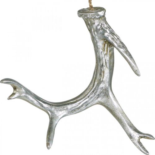 Floristik24 Weihnachtsanhänger Deko Geweih Advent Silber 15cm 4St