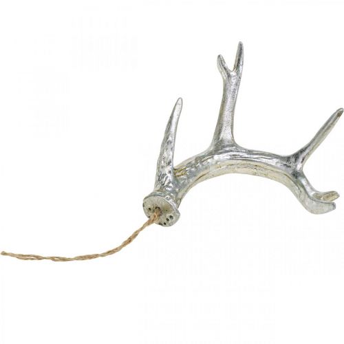Floristik24 Weihnachtsanhänger Deko Geweih Advent Silber 15cm 4St