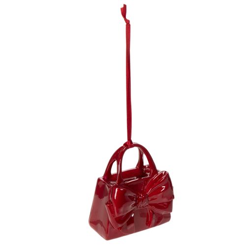 Deko-Handtasche aus Polyresin mit Schleife, bordeauxrot, 10 cm bestellen | Floristik24.at