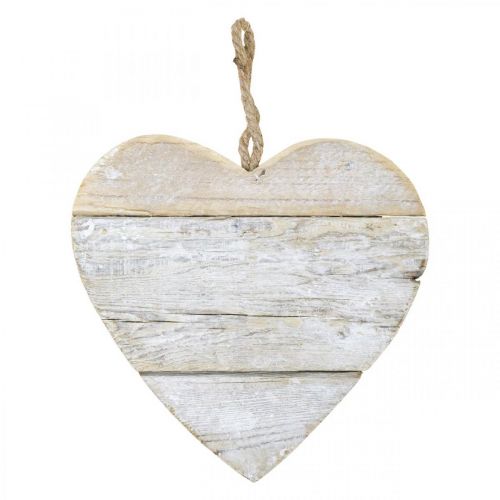 Artikel Herz aus Holz, Dekoherz zum Hängen, Herz Deko Weiß 20cm