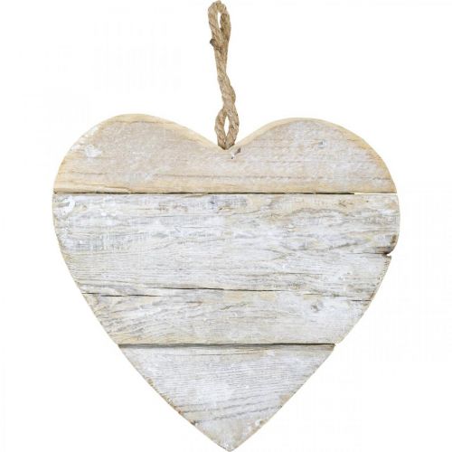 Artikel Herz aus Holz, Dekoherz zum Hängen, Herz Deko Weiß 24cm